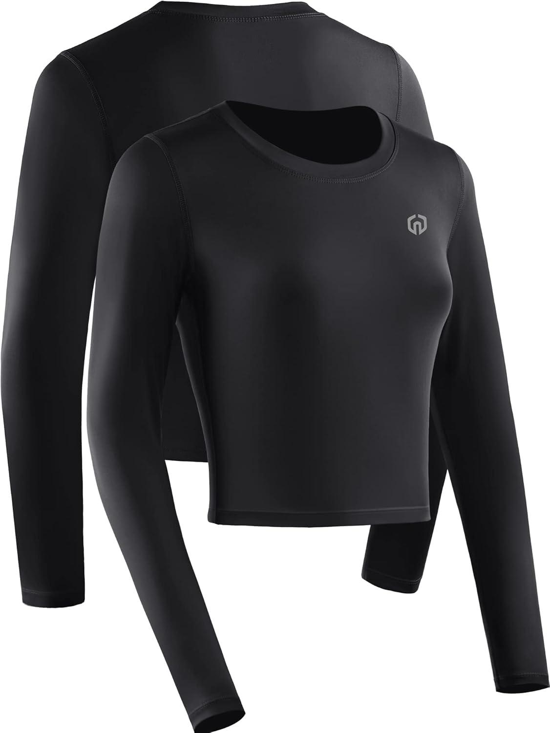 imageNELEUS Womens 3 Pack Compression Workout Athletic ShirtBlackGreyBlue  Long Sleeve