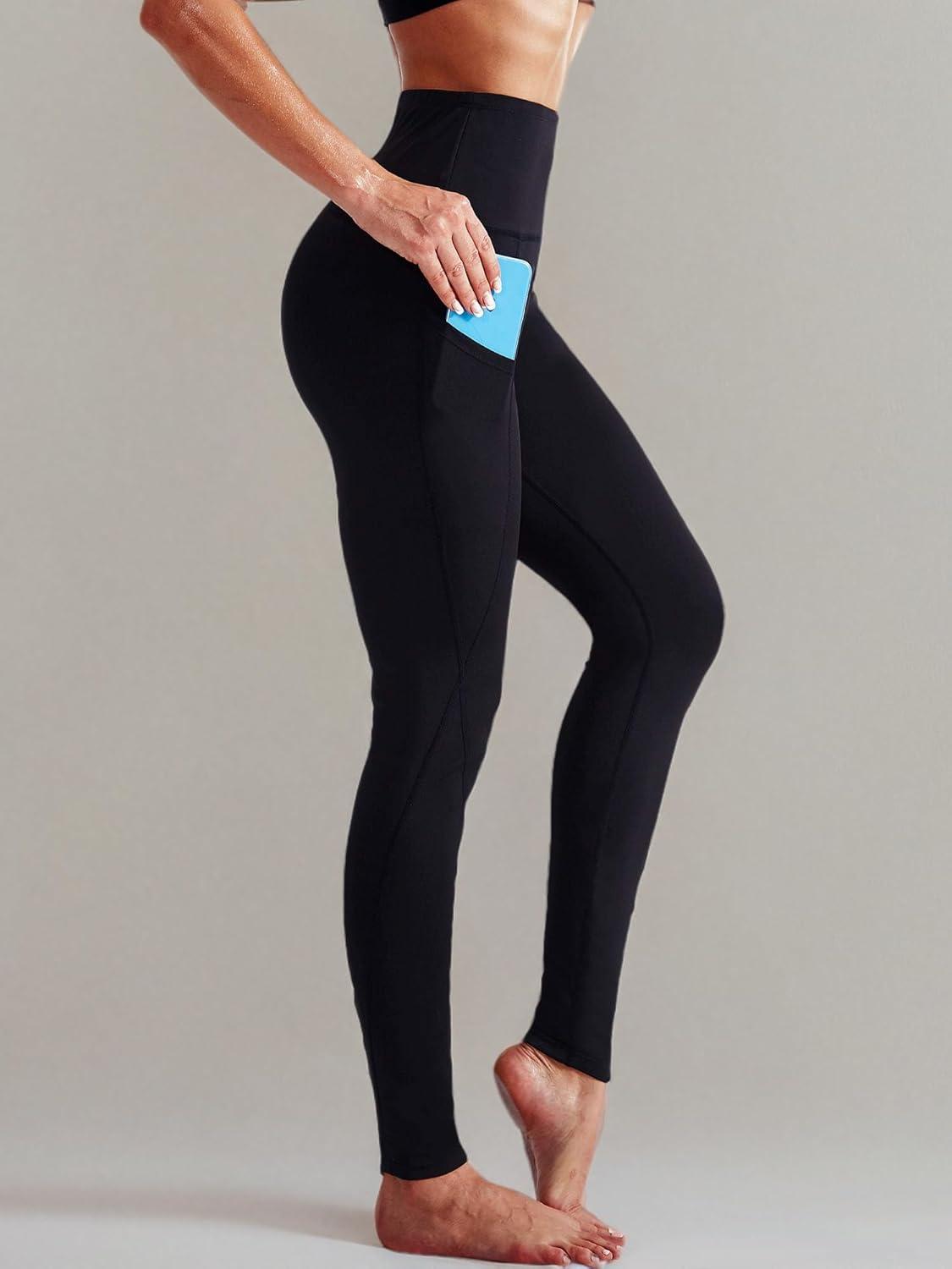 imageNELEUS Womens High Waist Running Workout Leggings for Yoga with Pockets9017 Yoga Pant 2 Packblack grey