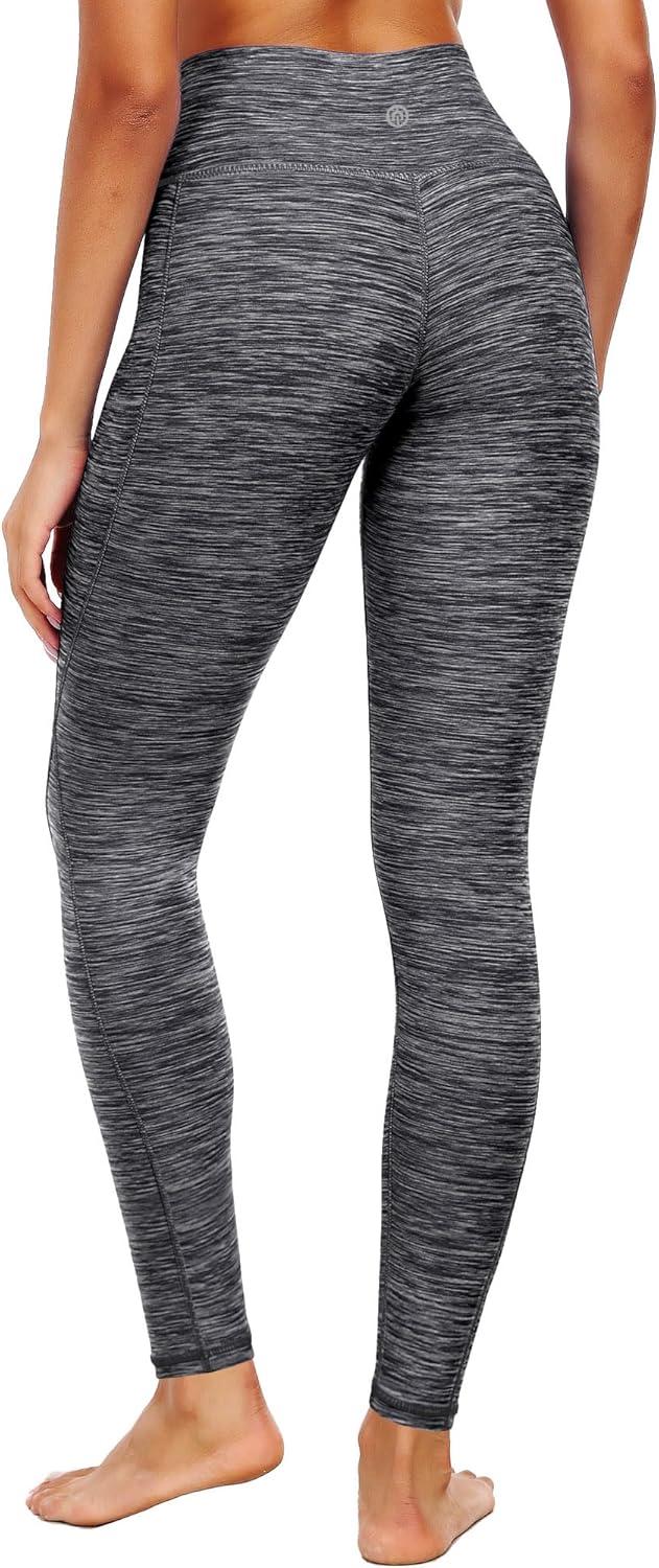 imageNELEUS Womens High Waist Running Workout Leggings for Yoga with Pockets9033 Yoga Pant 2 Pack Black black