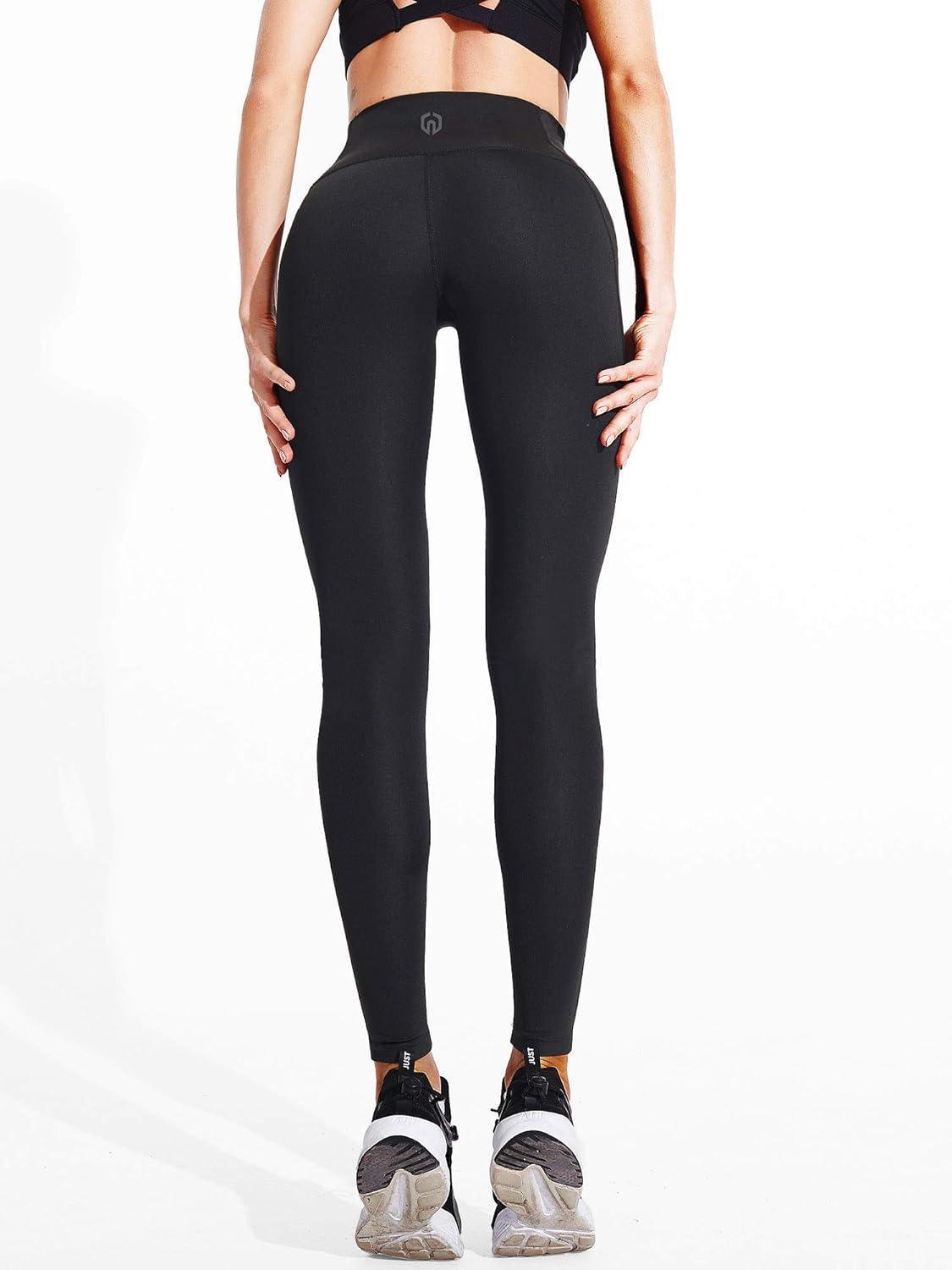 imageNELEUS Womens High Waist Running Workout Leggings for Yoga with Pockets9048 2 Pack blackBlack