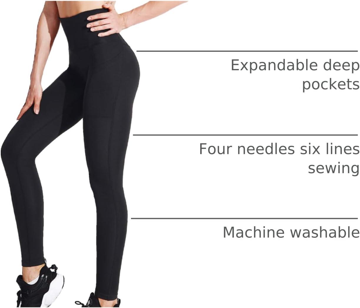 imageNELEUS Womens High Waist Running Workout Leggings for Yoga with Pockets9048 2 Pack blackBlack