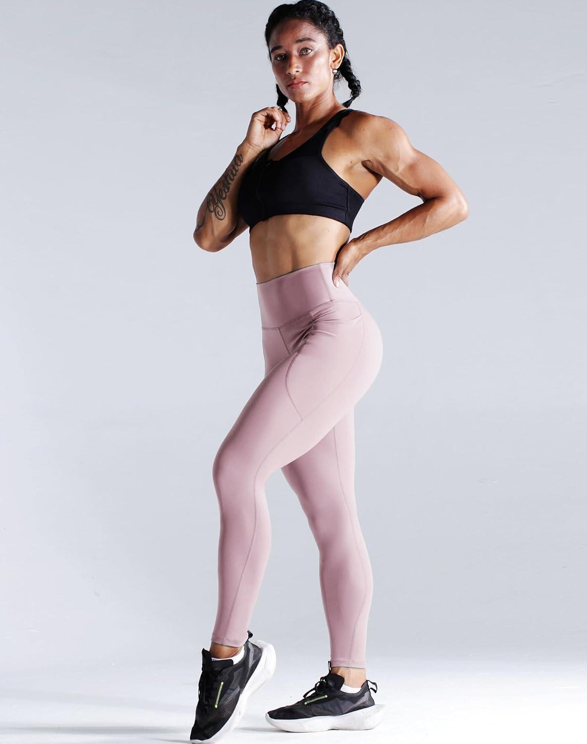 imageNELEUS Womens High Waist Running Workout Leggings for Yoga with Pockets9069 BlackLight PurpleLavender Blush 3 Pack