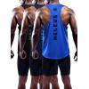 imageNELEUS Mens 3 Pack Dry Fit YBack Muscle Tank Workout Gym Shirt5031 3 Pack Black blue navy