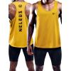 imageNELEUS Mens 3 Pack Dry Fit YBack Muscle Tank Workout Gym Shirt5031 3 Pack Blue red yellow