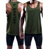 imageNELEUS Mens 3 Pack Dry Fit YBack Muscle Tank Workout Gym Shirt5031 3 Pack Olive Green blue navy Blue