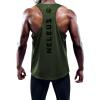 imageNELEUS Mens 3 Pack Dry Fit YBack Muscle Tank Workout Gym Shirt5031 3 Pack Olive Green blue navy Blue