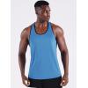 imageNELEUS Mens 3 Pack Dry Fit YBack Muscle Tank Workout Gym Shirt5097 BlackGreyLight Blue 3 Pack