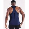 imageNELEUS Mens 3 Pack Dry Fit YBack Muscle Tank Workout Gym Shirt5097 BlackNavyLight Blue 3 Pack