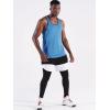 imageNELEUS Mens 3 Pack Dry Fit YBack Muscle Tank Workout Gym Shirt5097 BlackNavyLight Blue 3 Pack