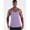 imageNELEUS Mens 3 Pack Dry Fit YBack Muscle Tank Workout Gym Shirt5097 PurplePinkWhite 3 Pack