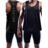 imageNELEUS Mens 3 Pack Dry Fit YBack Muscle Tank Workout Gym ShirtBlackGreyOlivegreen