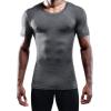 imageNELEUS Mens 3 or 4 Pack Workout Athletic Compression Shirts5011 3 Pack Black grey navy Blue
