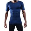 imageNELEUS Mens 3 or 4 Pack Workout Athletic Compression Shirts5011 3 Pack Black grey navy Blue