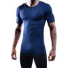 imageNELEUS Mens 3 or 4 Pack Workout Athletic Compression Shirts5011 3 Pack Black grey navy Blue