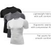 imageNELEUS Mens 3 or 4 Pack Workout Athletic Compression Shirts5011 3 Pack Black grey white