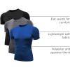 imageNELEUS Mens 3 or 4 Pack Workout Athletic Compression Shirts5011 3 Packblack blue grey