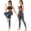 imageNELEUS Womens High Waist Running Workout Leggings for Yoga with Pockets9017 Yoga Pant 2 Packblack grey