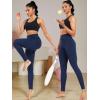 imageNELEUS Womens High Waist Running Workout Leggings for Yoga with Pockets9017 Yoga Pant 2 Packblack navy Blue