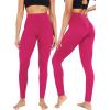 imageNELEUS Womens High Waist Running Workout Leggings for Yoga with Pockets9017 Yoga Pant 2 Packred rose Red