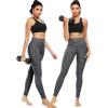 imageNELEUS Womens High Waist Running Workout Leggings for Yoga with Pockets9033 Yoga Pant 2 Pack Black red