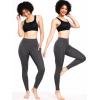 imageNELEUS Womens High Waist Running Workout Leggings for Yoga with Pockets9152 Black grey red  Pack of 3
