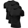imageNELEUS Mens 3 or 4 Pack Workout Athletic Compression Shirts5011 3 Pack Black
