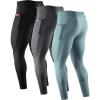 imageNELEUS Mens Compression Baselayer Running Tights Gym Leggings with Pockets6109 BlackGreyGreygreen 3 Pack