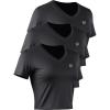 imageNELEUS Womens 3 Pack Compression Workout Athletic ShirtVneck BlackBlackBlack  3 Pack