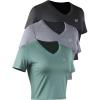 V-neck: Black/Grey/Blackish Green  3 Pack
