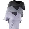 V-neck: Black/Grey/Light Purple  3 Pack