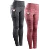 9033 Yoga Pant 2 Pack: Black red