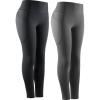 imageNELEUS Womens High Waist Running Workout Leggings for Yoga with Pockets9069 BlackGrey  2 Pack