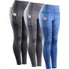 imageNELEUS womens Soft9033 Yoga Pant 3 Pack Black grey blue