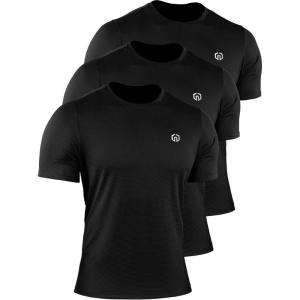 imageNELEUS Mens 3 or 4 Pack Workout Athletic Compression Shirts508 BlackBlackBlack 3 Pack