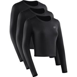 imageNELEUS Womens 3 Pack Compression Workout Athletic ShirtBlackBlackBlack  Long Sleeve