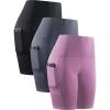 imageNELEUS Womens 8quot Biker Shorts High Waist Tummy Control Workout Running Shorts for Gym Yoga9044 BlackGreyPink 3 Pack
