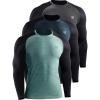 imageNELEUS Mens Running Shirt Long Sleeve Workout Shirts50733 PackDark GreySlate GreyLight GreenXLarge