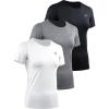 imageNELEUS Womens 3 Pack Athletic Running Shirt Workout Compression Shirts8017 BlackGreyWhite