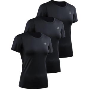 imageNELEUS Womens 3 Pack Athletic Running Shirt Workout Compression Shirts8017 BlackBlackBlack