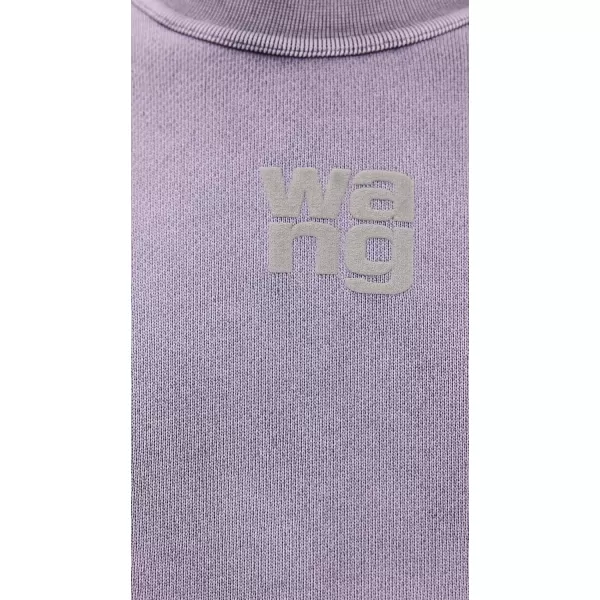 Alexander Wang Womens Essential Terry Crew Sweatshirt with Puff Paint LogoAcid Pink Lavender