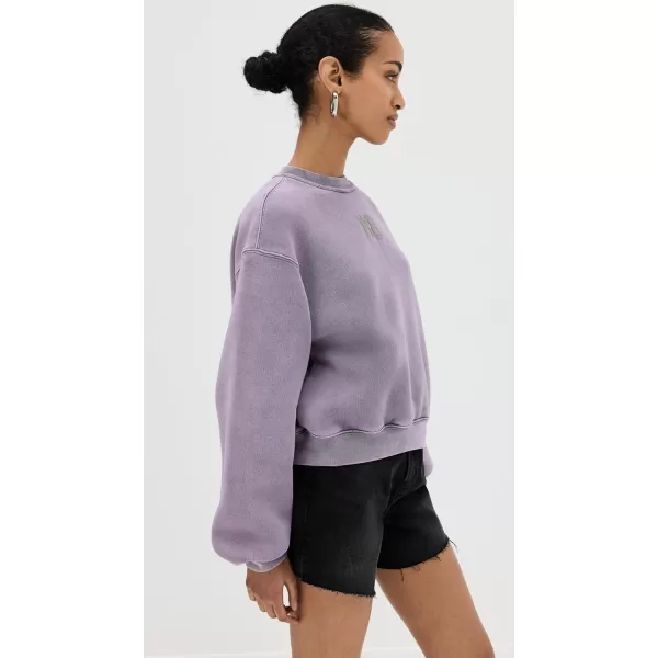 Alexander Wang Womens Essential Terry Crew Sweatshirt with Puff Paint LogoAcid Pink Lavender