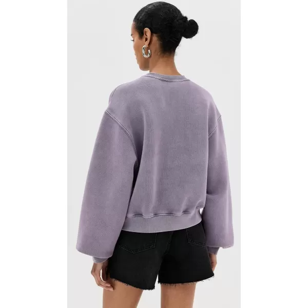 Alexander Wang Womens Essential Terry Crew Sweatshirt with Puff Paint LogoAcid Pink Lavender