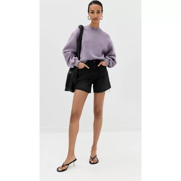 Alexander Wang Womens Essential Terry Crew Sweatshirt with Puff Paint LogoAcid Pink Lavender