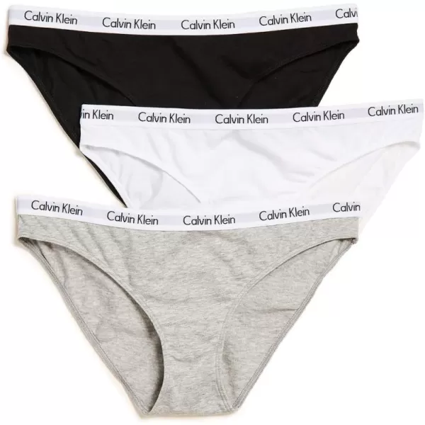 Calvin Klein Womens Carousel Logo Cotton BikiniPantyBlackWhiteGrey