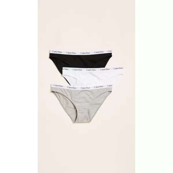 Calvin Klein Womens Carousel Logo Cotton BikiniPantyBlackWhiteGrey