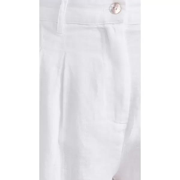 DONNI Womens The Linen Pleated ShortsPowder