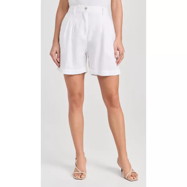 DONNI Womens The Linen Pleated ShortsPowder