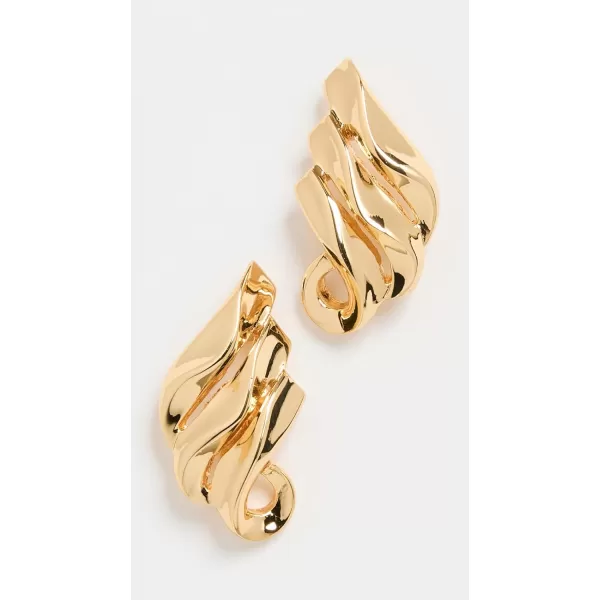 Kenneth Jay Lane Womens Polished Gold Swirl Post EarringsGold