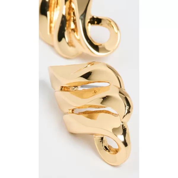 Kenneth Jay Lane Womens Polished Gold Swirl Post EarringsGold