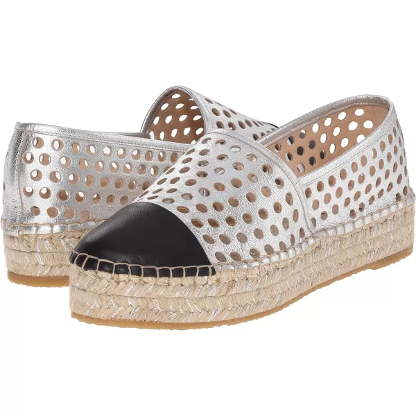 LOEFFLER RANDALL Womens Mariko Platform EspadrilleSilverBlack